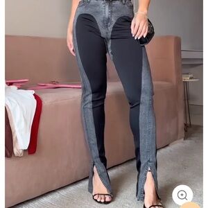 Elegant Two-Tone Women's Skinny Jeans